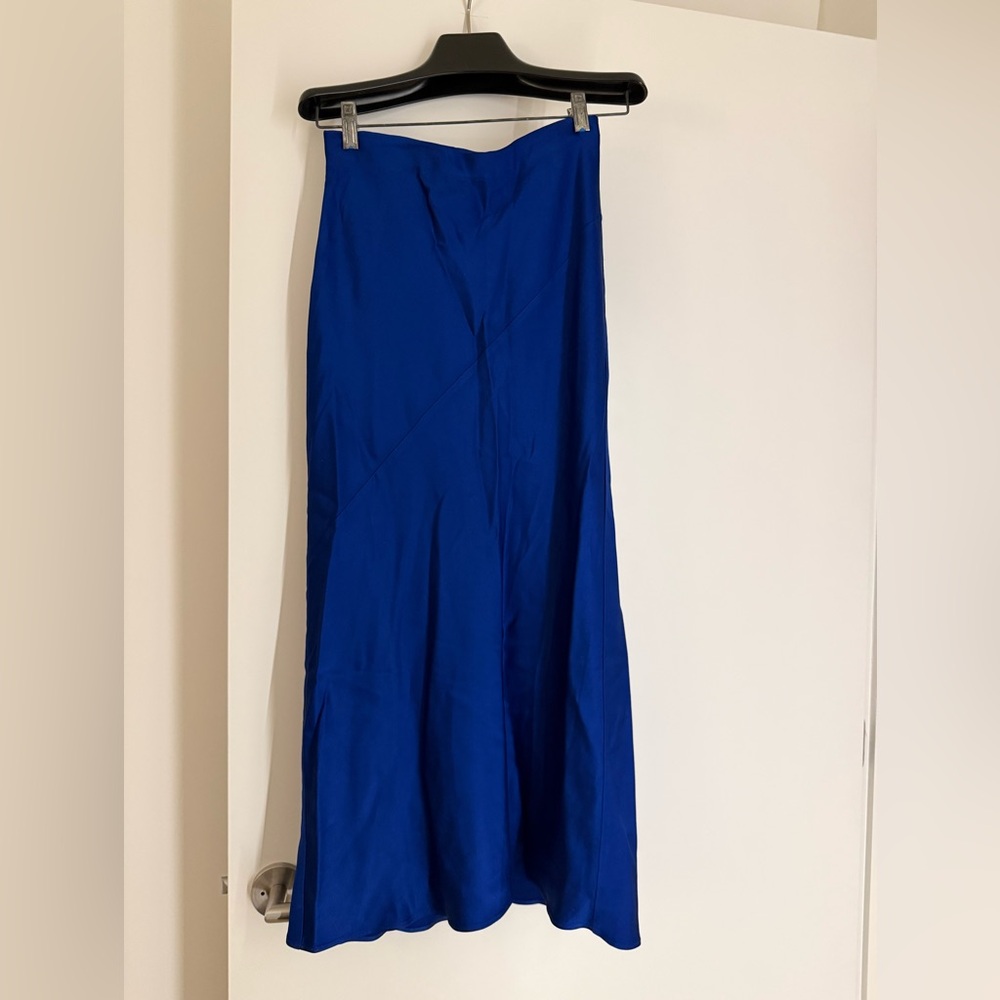 Massimo Dutti Elegant Blue Satin Women's Skirt